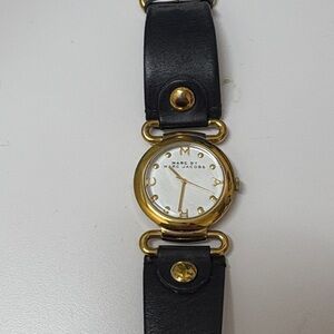 Marc by Marc Jacobs Gold and Black Leather Watch